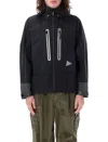 And Wander Shield-effect Hooded Jacket In Black