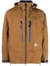 And Wander Pertex Shield Rain Jacket In Brown