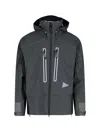 And Wander Pertex Shield Waterproof Zip Jacket In Gray