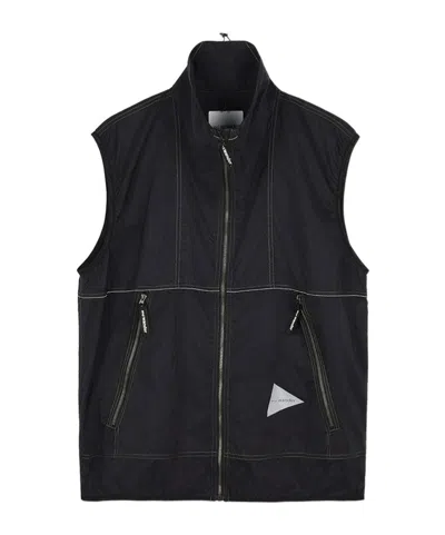 And Wander Pertex Windproof Vest In Black
