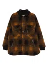 And Wander Plaid Button-up Jacket In Brown