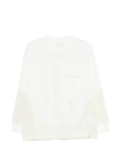 And Wander Pocket Long-sleeved T-shirt In White