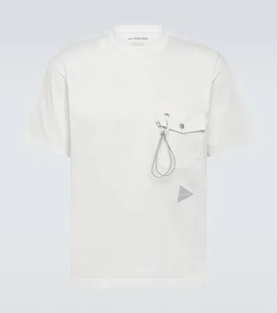 And Wander Carabiner-detail Jersey T-shirt In White