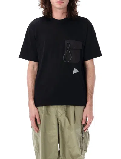 And Wander Pocket T-shirt In Black