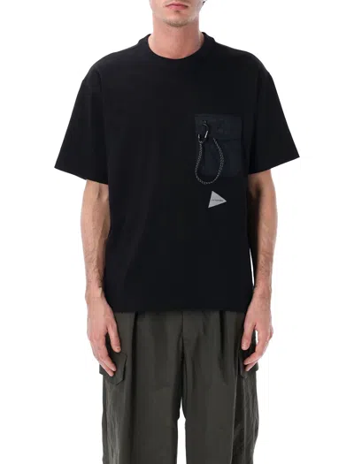 And Wander Pocket T-shirt In Black