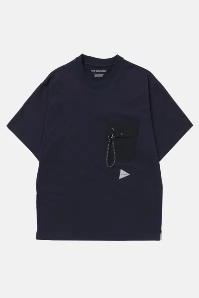 And Wander Chest Pocket T-shirt In Blue
