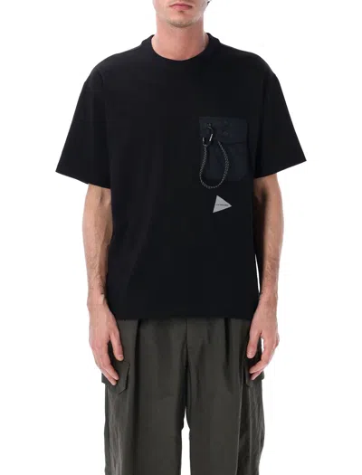 And Wander Pocket T-shirt With Carabiner Loop - Size L In Black