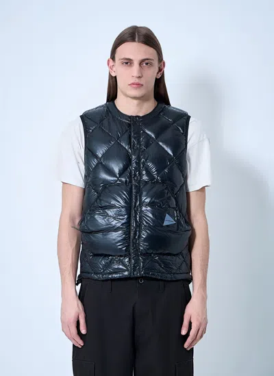 And Wander Quilted Down Vest In Black