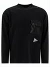 And Wander Relaxed-fit Long-sleeved Top With Unique Pocket Detail In Black