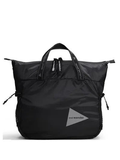 And Wander Ripstop Logo-print Tote Bag In Pattern