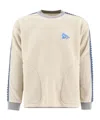 And Wander Textured Fleece Sweater With Contrasting Accents In Nude