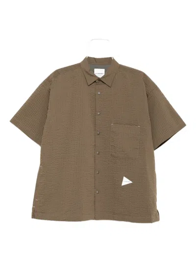 And Wander Seersucker Shirt In Brown