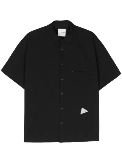 And Wander Seersucker Short-sleeve Shirt In Blue