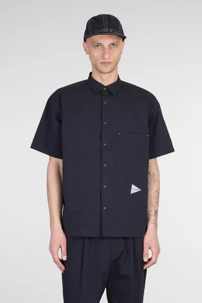 And Wander Shirt In Blue Polyester