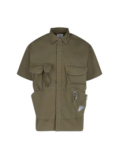 And Wander Multi Pocket Shirt In Khaki