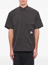 And Wander Short Sleeve Button-down Shirt With Welt Pocket In Black