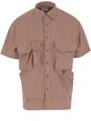 And Wander Short-sleeved Multi-pocket Shirt In Pink