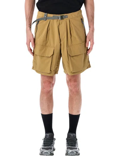 And Wander Twill Cargo Shorts In Brown