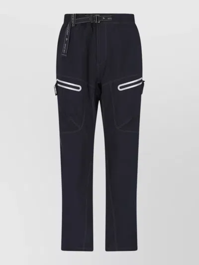 And Wander Straight Leg Belted Waist Pants Zippered Pockets In Blue