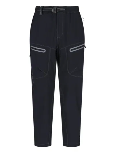 AND WANDER STREAMLINED BLACK TROUSERS WITH ZIPPERED POCKETS