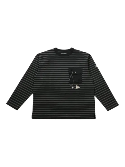 And Wander Striped Long-sleeve T-shirt In Black
