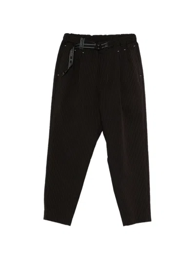 And Wander Striped Trousers In Black