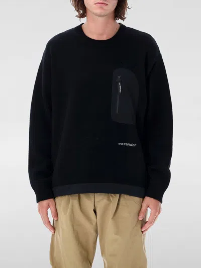 AND WANDER SWEATER AND WANDER MEN COLOR BLACK,G43113002
