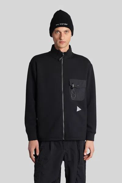 AND WANDER SWEATSHIRT IN BLACK POLYESTER