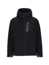 And Wander Technical Hooded Jacket In Black Water-repellent Nylon