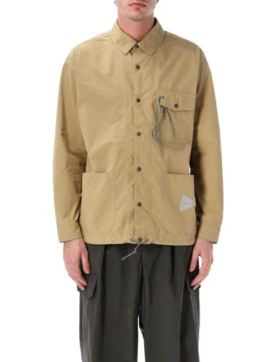 And Wander Technical Shirt Jacket In Neutral