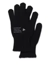 And Wander Text-print Wool Gloves In Black