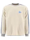 And Wander Textured Fleece Sweater With Contrasting Accents In Neutral
