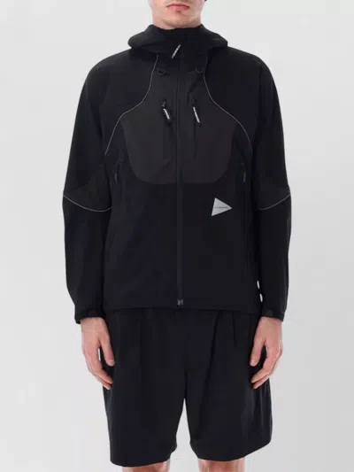 And Wander Trek Hooded Technical Jacket Relaxed Fit In Black