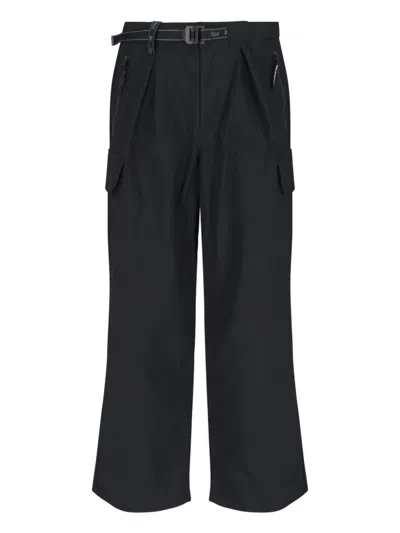 And Wander Belted Cargo Trousers In Black Nylon