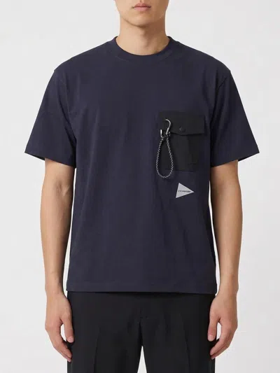 And Wander Tシャツ  メンズ カラー ブルー In Blue