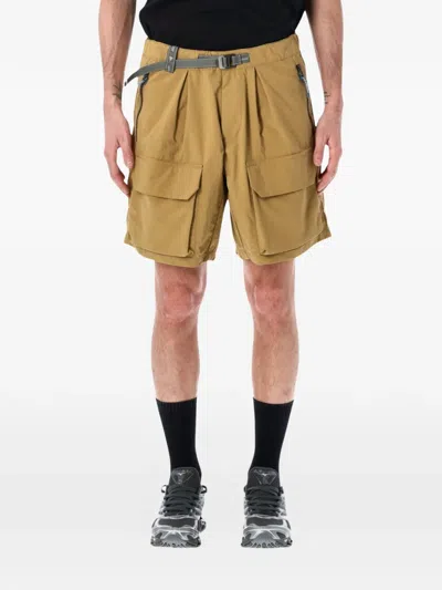 And Wander Twill Cargo Shorts In Brown