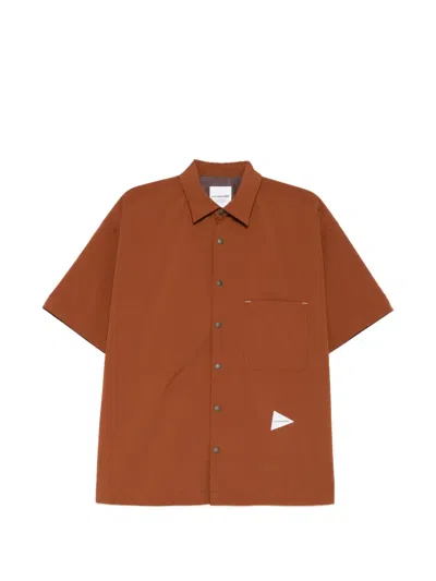 And Wander Uv Cut Stretch Shirt In Brown