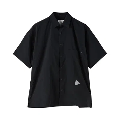 Pre-owned And Wander Uv Cut Stretch Short-sleeve Shirt 'black' | Men's Size L