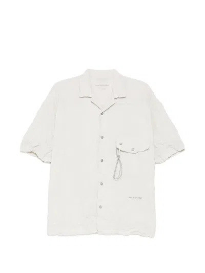 And Wander Washer Pleated Short-sleeve Shirt In White
