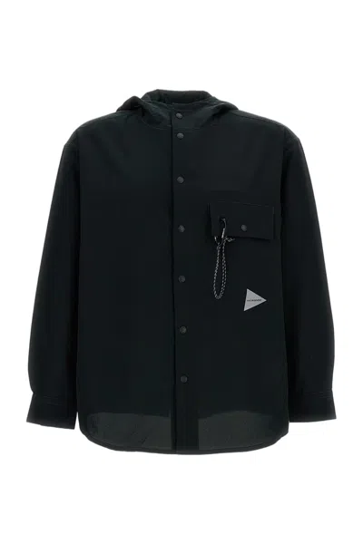 And Wander Water Repellent Hoodie In Black