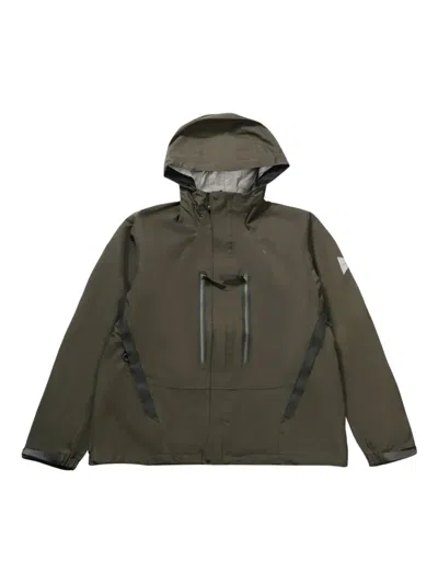 And Wander Water-resistant Hooded Jacket In Green