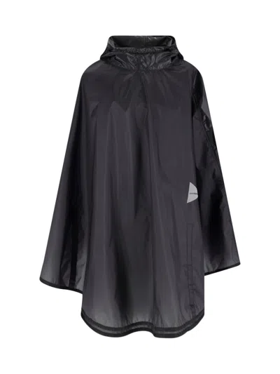 And Wander Wasserdichter Ripstop-poncho Mit Kapuze In Black