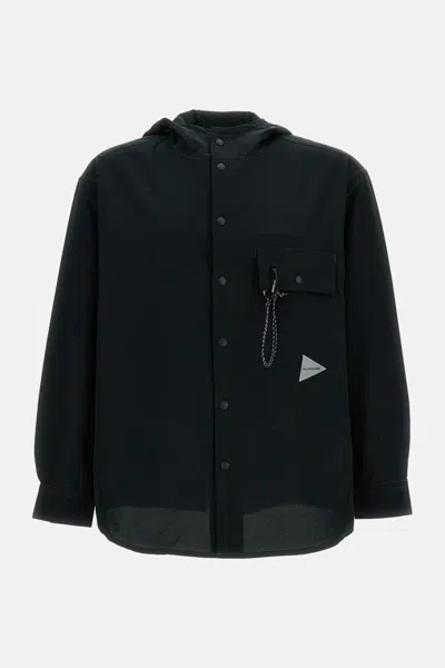 And Wander Water-repellent Hooded Jacket In Black