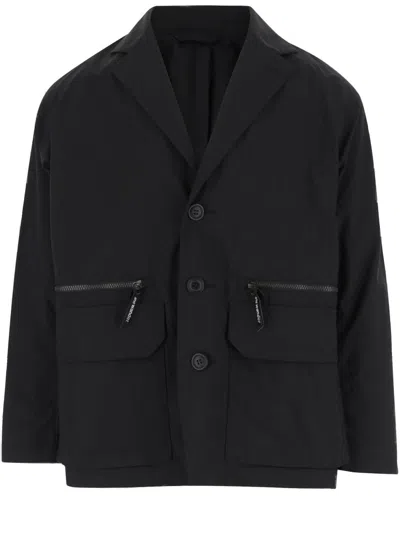 And Wander Wide-fit Twill Jacket With Functional Pockets And Modern Design In Black