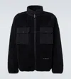 And Wander Wool-blend Fleece Jacket In Black