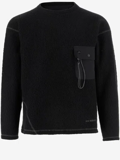 AND WANDER AND WANDER WOOL BLEND SWEATER WITH LOGO