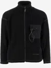 And Wander Wool Fleece Cardigan In Black