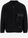 And Wander Wool Fleece Cardigan In Black