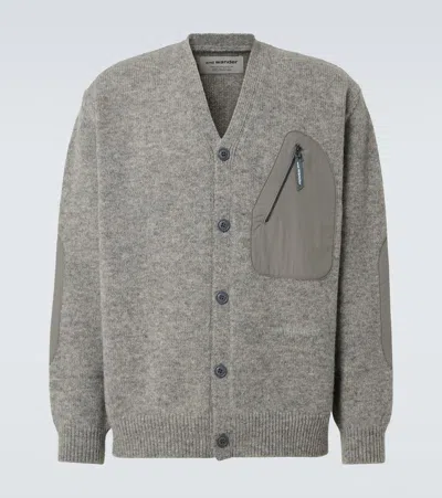 And Wander Wool Cardigan In Grey