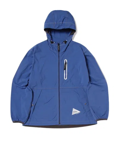 And Wander X Gramicci Brushed Nylon Jacket In Blue